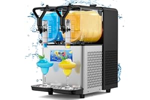 LIONCHO Slushy Machine - Multiple Drink Mode Selection, Frozen Drink Machine with LED Light, 6L 110V Slushie Margarita Machine with Auto Cleaning, Margarita Slushie Machine for Home and Commercial Use