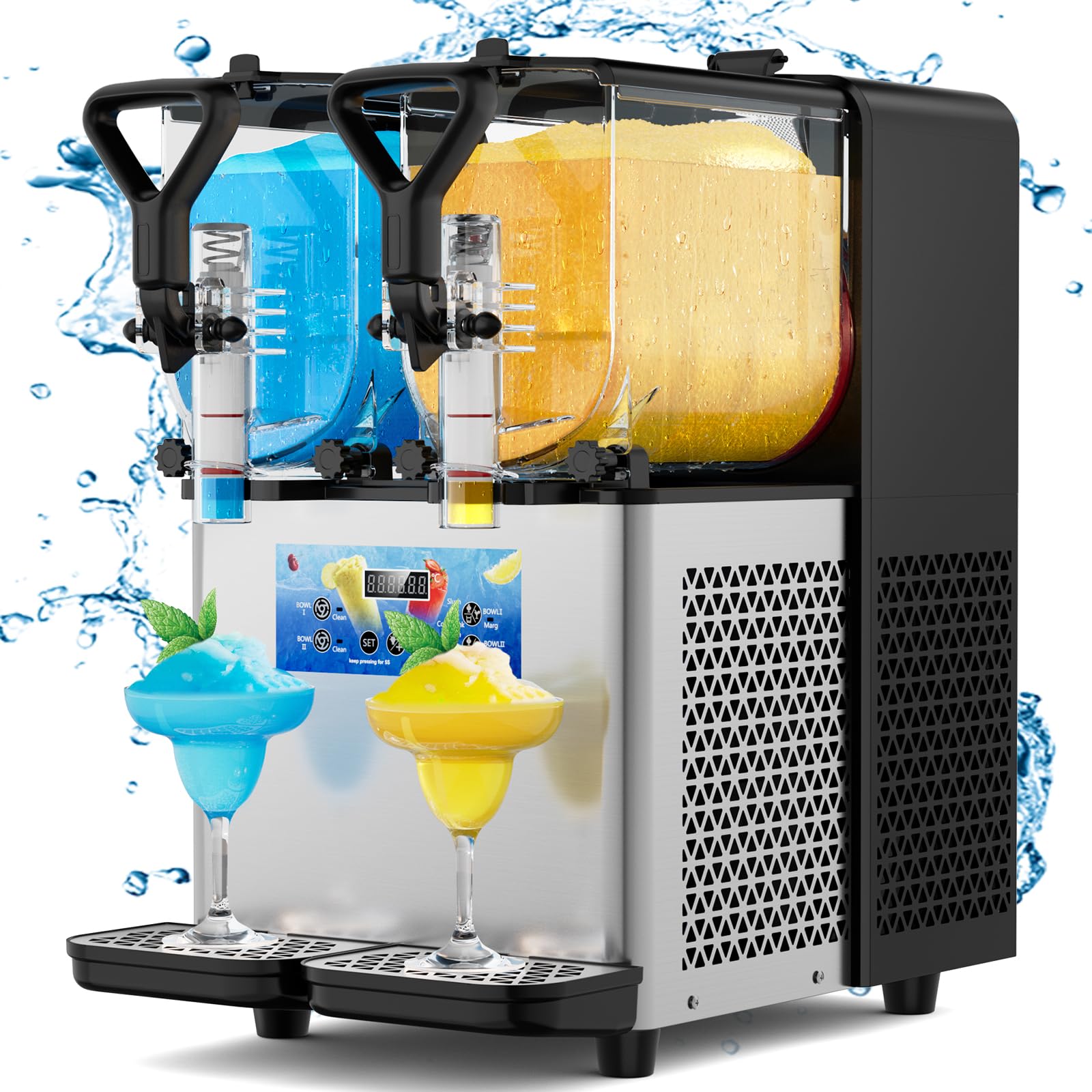 Photo 1 of Mirfee Slushy Machine, Frozen Drink Machine with LED Light, Fast Cooling, 6L 110V Slush Margarita Machine with Automatic Cleaning, Margarita Slushie Machine for Home Commercial Use