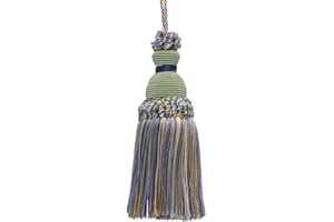 Decorative 5" Key Tassel, Green, Gold, Blue Imperial II Collecion Style# IKTJ Color: MOUNTAIN SPRING - 4668