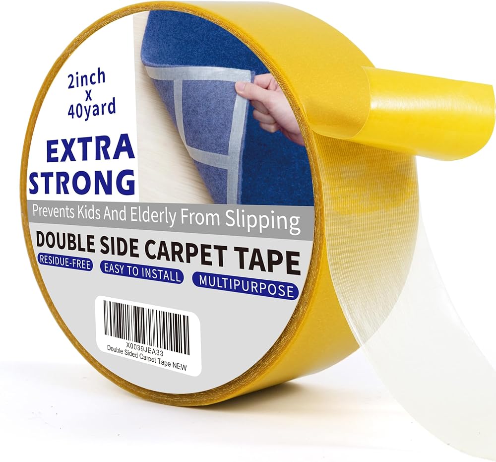 TAPEBEAR Heavy-Duty Double Sided Carpet Tape 2 in x 40 yd Removable