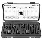BILITOOLS 8-Piece Impact Hex Allen Bit Socket Set