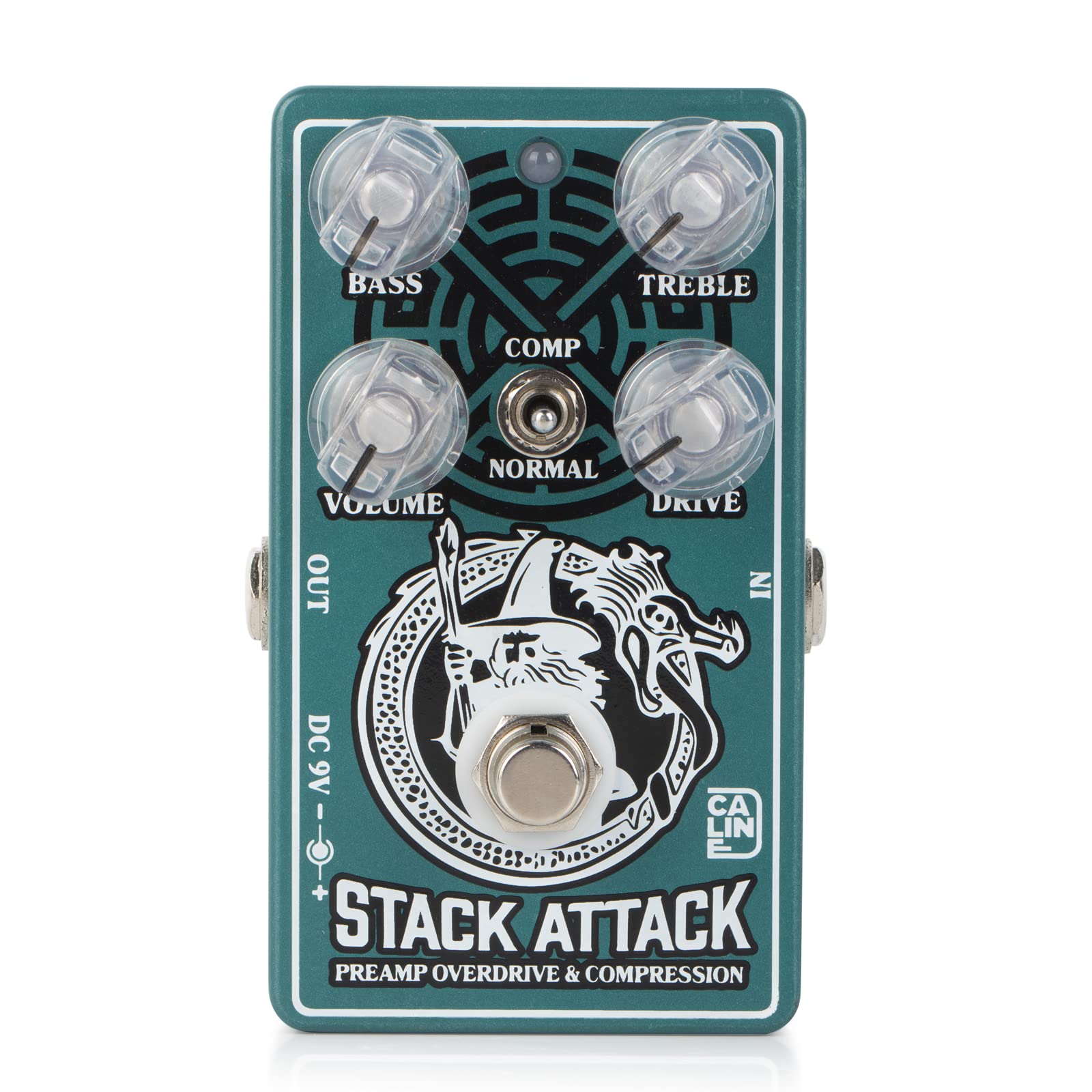 Caline CP-509 Stack Attack Overdrive Preamp and Compressor Pedal True Bypass Aluminum Alloy Housing