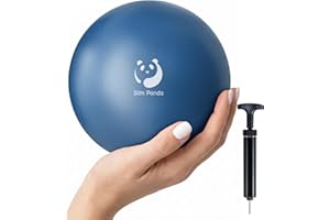 Slim Panda 6 Inch Mini Pilates Ball - Micro-Therapy Barre Ball with Needle Valve & Hand Pump - Physical Therapy Grade Anti-Bu