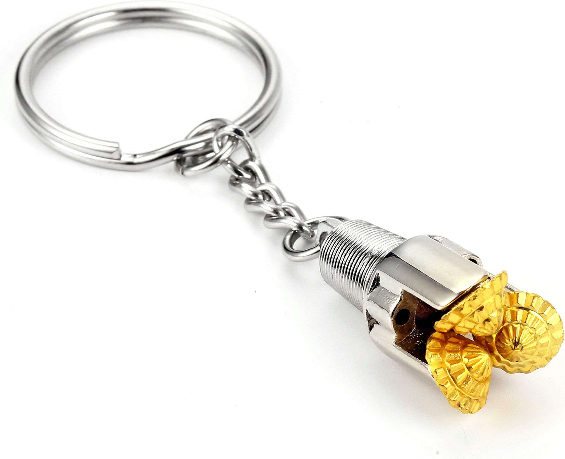 Folsom Oilfield Tricone drill bit pendant oil well oilfield jewelry gift sticker charm (53mm) Larege, Silver and Gold, 53*25mm