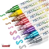 Liquid Chalk Markers for Chalkboard Wet Erase Metallic Colors Pens Window Markers with Reversible Tip for Blackboard, Whitebo
