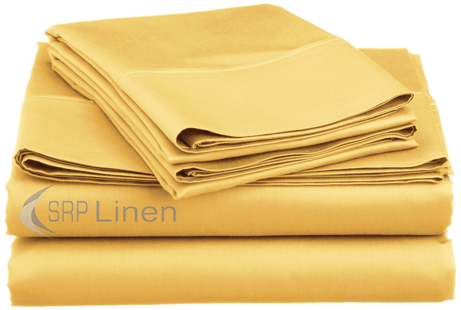 Gold Solid 100 Egyptian Cotton 4Piece Extra Deep Pocket, Sheet Set