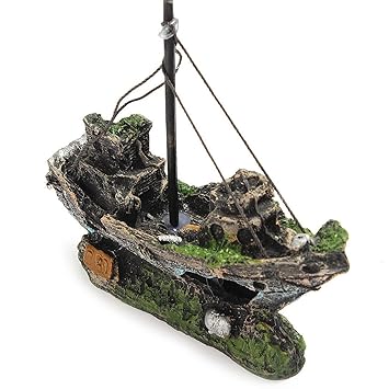 Lifelike Resin Pirate Ship Sailing Boat Sunk Corsair Ship
