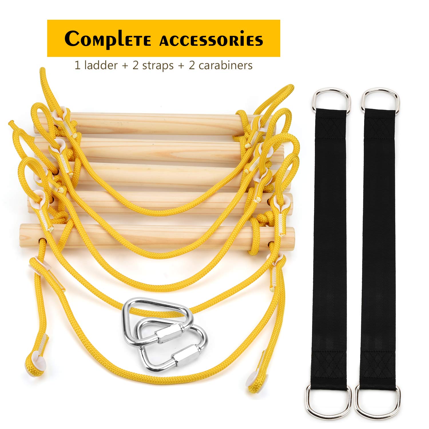 Swing Set PACEARTH Rope Climbing Ladder 5.2 ft for Kids or Adult Sturdy