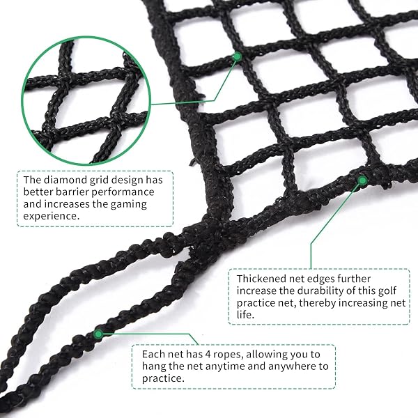 EMEKIAN 10X30FT GOLF PRACTICE NET HEAVY DUTY, 400GSM GOLF BALL BARRIER NETS FOR BACKYARD GARAGE INDOOR OUTDOOR, ADJUSTABLE HITTING BATTING NET FOR BASEBALL HOCKEY SOCCER SPORTS NETTING