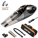 [Upgraded] Car Vacuum Cleaner with LED Light, HOTOR DC12-Volt Wet/Dry Portable Handheld Auto Vacuum Cleaner for Car,16.4FT(5M) Power Cord with Carry Bag(Black)