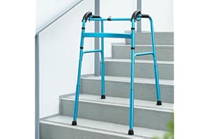 HXPRR Adult Walker Stair Climbing Assist Walker Climbing Stairs Aluminium Folding Walking Frame Walking Mobility Aid For Elde