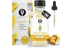 Dolce Flav Natural Sweet Corn Extract – 2 Ounce Water-Soluble Kosher, Sugar-Free, Concentrated Savory-Sweet Corn Flavor for Baking, Cornbread & Ice Cream, Includes Measured Dropper