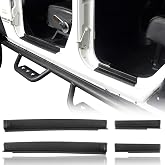 Hooke Road Wrangler JK Door Sill Entry Guard Black Thresholds Kit Compatible with Jeep JK Wrangler Unlimited 4-Door 07-18