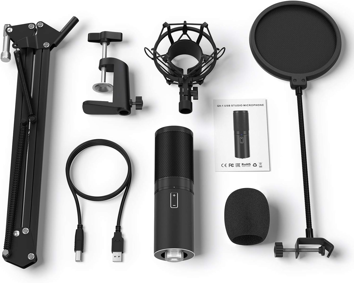 TONOR USB Microphone Kit Q9 Condenser Computer Cardioid Mic for Podcast, Game, YouTube Video, Stream, Recording Music, Voice Over: Home Audio & Theater