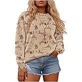 RoseSeek Women's Graphic Western Sweatshirts Crew Neck Long Sleeve Loose Fit Pullover