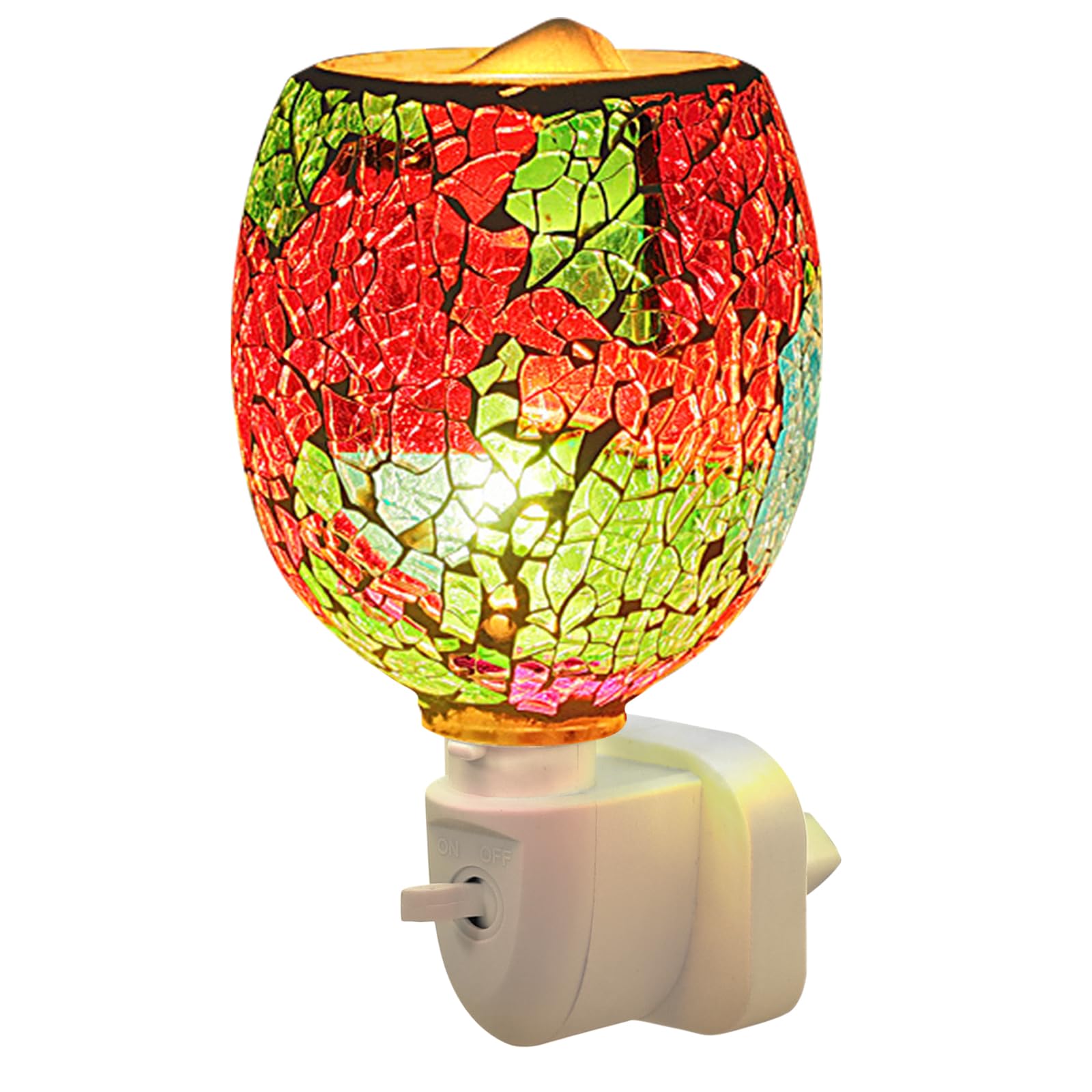 UrbanHomes Glass Electric Oil Burner Plug In Wax Melts Burner, 3D Electric Candle Scented Oil Lamp, Wax Warmer Aroma Essential Night Light Oils Burner Melter for Home Office Bedroom Gifts (MULTICOLOR)