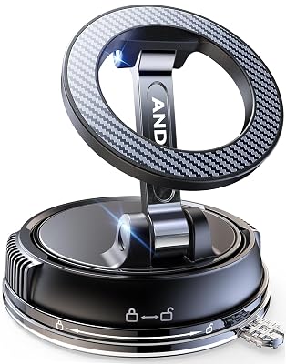 ANDERY Car Phone Holder for Magsafe [78+LBS Strongest Suction & 2400gf Magnetic] 360° Adjustable Car Phone Mount, Phone Holders for Your Car for iPhone 17 Pro Max 16 15 14 13 12 Air Plus, Carbon Fiber