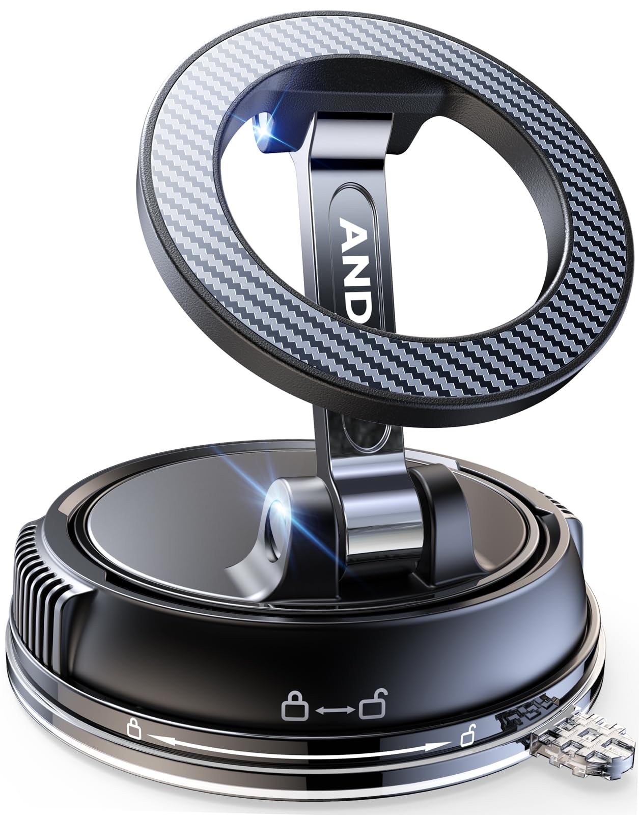 ANDERY Car Phone Holder for Magsafe [78+LBS Strongest Suction & 2400gf Strongest Magnetic] 360° Adjustable Car Phone Mount, Phone Holders for Your Car for iPhone 17-12 Pro Max Air Plus (Carbon Fiber)