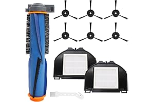 MMXIANG 10 Pcs RV2310AE Filter Vacuum Replacement Parts Compatible With Shark RV2310AE Matrix Robot Vacuum Cleaner,1 Main Brush, 6 Side Brushes, 2 Filters, 1 Cleaning Brush