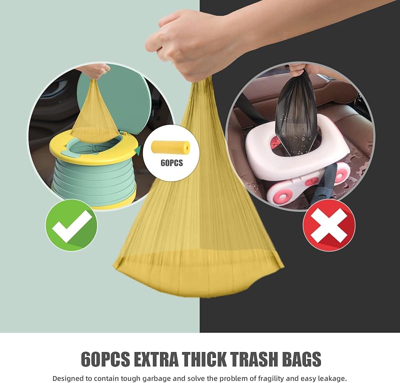 Töpfchen Für Kinder Baby Reisetöpfchen Faltbar Für-60 Potty Liners — Foto 2 von 7