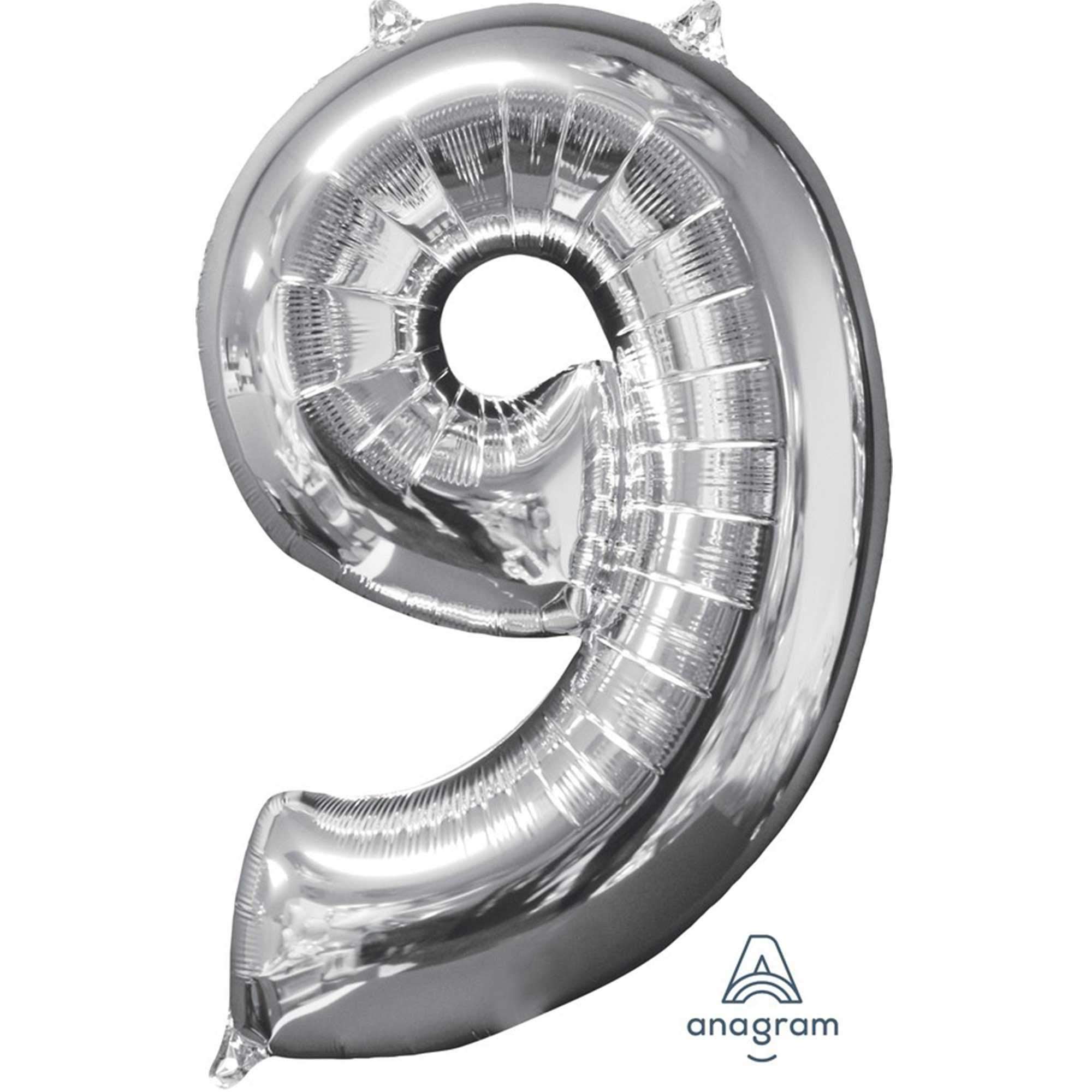 Amscan 3196301 Mid Size Number 9 Silver — image 1