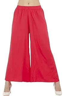 Women Plazo Plazzo Bottom Wear Ethnic Palazzo Pants Trousers With Kurti Kurtis Kurta By Lagi. (S, Peach)