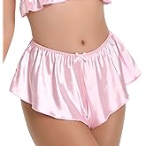 Satini Women's Satin Fluted French Skirt Shorts Knickers Briefs Panties