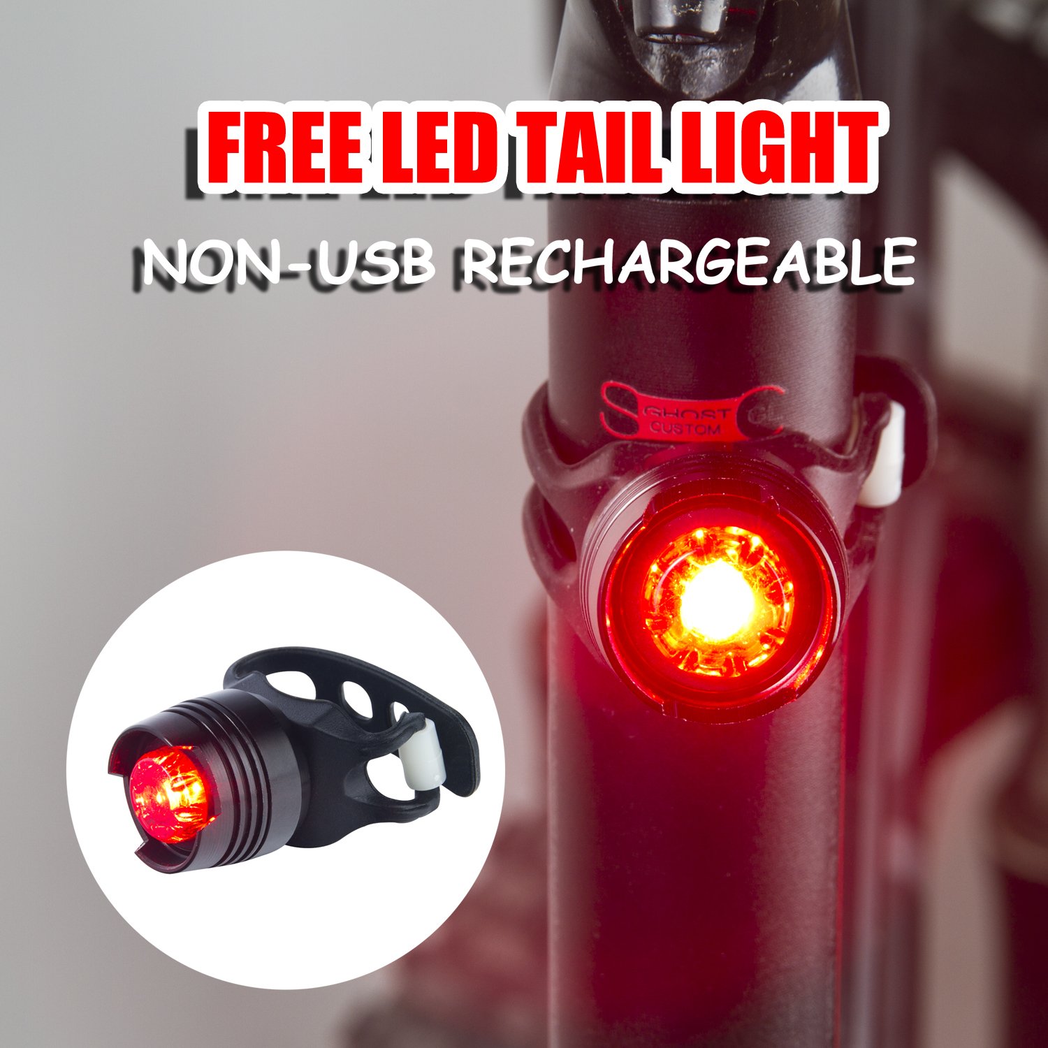 victagen Bike Light,Bicycle Front & Tail Light,Super Bright 2400 Lumens