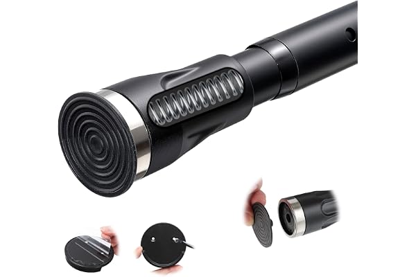 Tension Shower Curtain Rod, 42 to 115 inch Adjustable Heavy Duty black shower tension curtain rod for bathroom Closet Windows