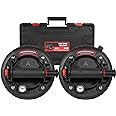 Glass Suction Cups 8-inch Heavy Duty Hand-held Glass Lifter 600LBS Load Capacity Powerful Industrial Suction Cups with Pressure Gauge for Ttransport Glass Window Tile with Carry Box