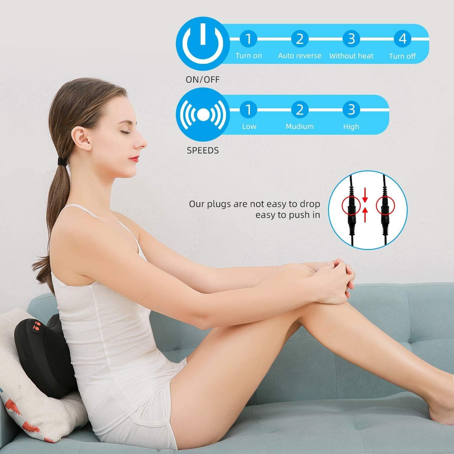 iKristin Shiatsu Neck Back Massager Pillow with Heat - Deep Tissue Kneading Massage for Back, Neck, Shoulder, Leg, Foot - Perfect Gift for Men/Women/Mom/Dad,Stress Relax at Home Office and Car: Health & Personal Care