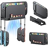 FASTSNAIL [Switch 1/2 Compatible Wall Mount for Nintendo Switch 2, Organizer for Switch 2025, Shelf Base Kit Behind TV, Accessories with 4 Joypad Hooks and 5 Card Slots