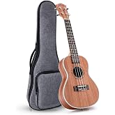 Ranch Left handed Concert Ukulele 23 inch Professional Wooden ukelele | Specialized left-handed design, Sapele wood body, Rosewood fretboard &amp; bridge, includes padded gig bag. Rich, resonant tone.