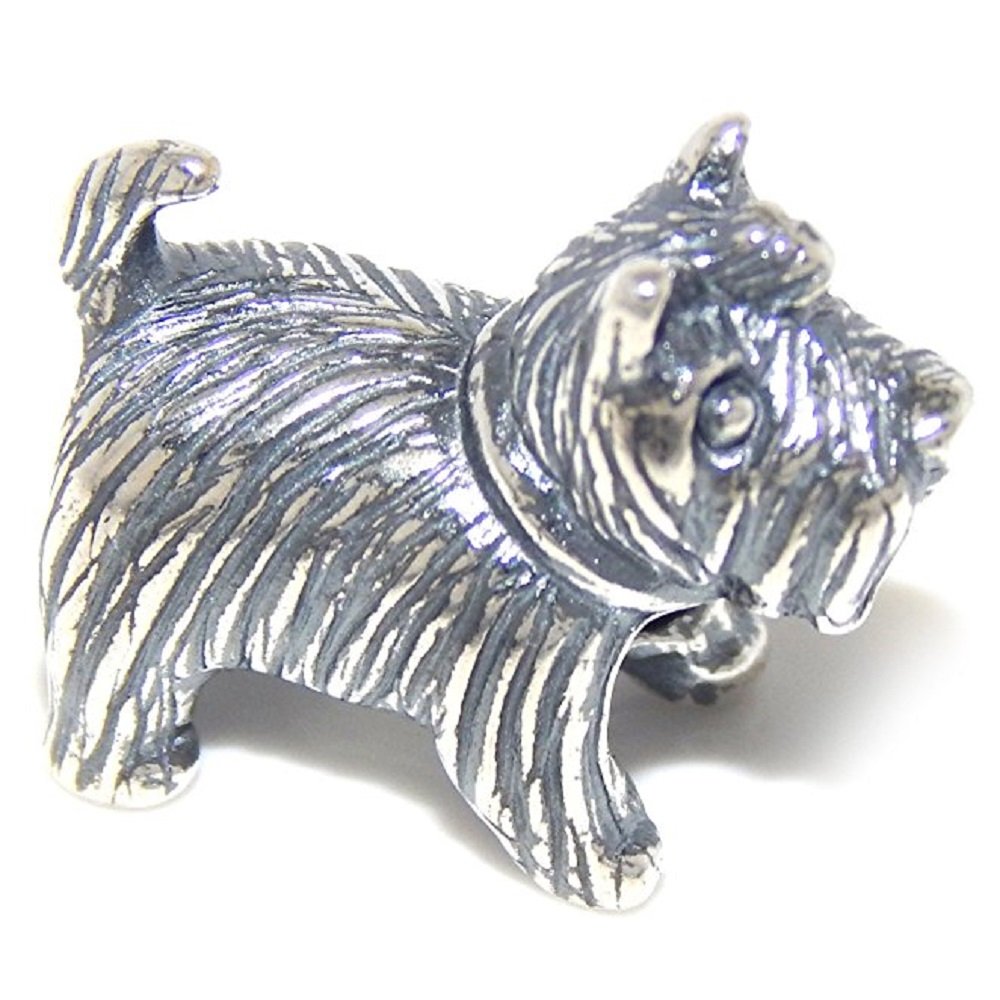 925 Sterling Silver "Yorkshire Terrier" Charm Bead Compatible with
