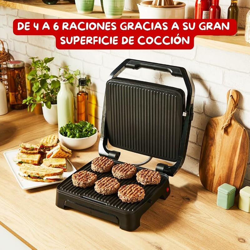 Inicio, Plancha de Paninis y Grill de 2000W, Negra