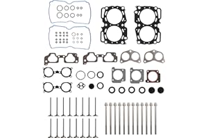 JAVOUKA HS26415PT-1 MLS Head Gasket Set w/Bolts + Engine Intake Exhaust Valve Kit, Fit for Subaru Baja/Forester/Impreza/Legacy/Outback, 2004-2010, 2.5L H4 SOHC, Engine EJ251 EJ253