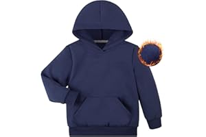 BIG ELEPHANT Boys Hooded Sweatshirt Fleece Pullover Hoodies Long Sleeve Warm Hoodie Sweatshirts with Pocket for Kids