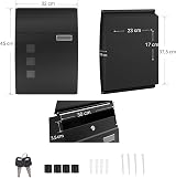 SONGMICS Mailbox Wall Mounted Lockable Post Letter Box with Viewing Windows view 6