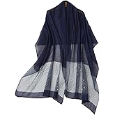 Isurrender Silk Wool Feeling Shiny Scarf Wrap Women Elegant Shawl for Evening Dresses Scarf Flower silk Pashmina Shawl