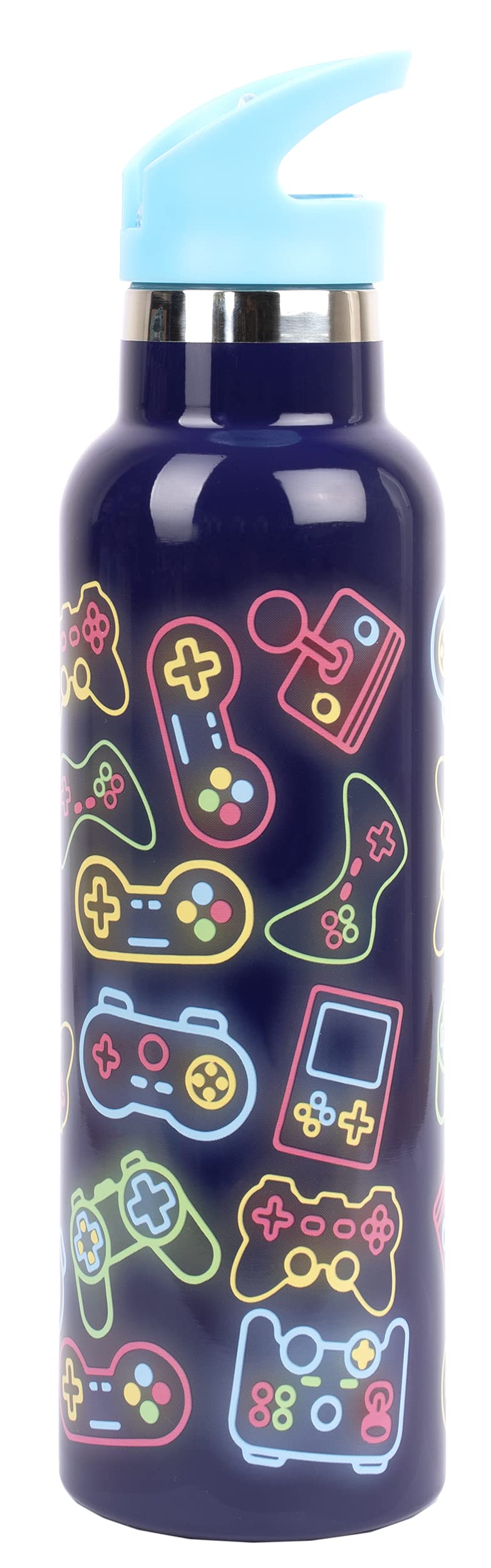 Fringoo Neon Gamer Insulated Stainless Steel Water Bottle - 600 ml