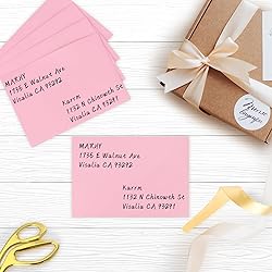100 Pack A7 Envelopes, Pink Greeting Card Envelopes