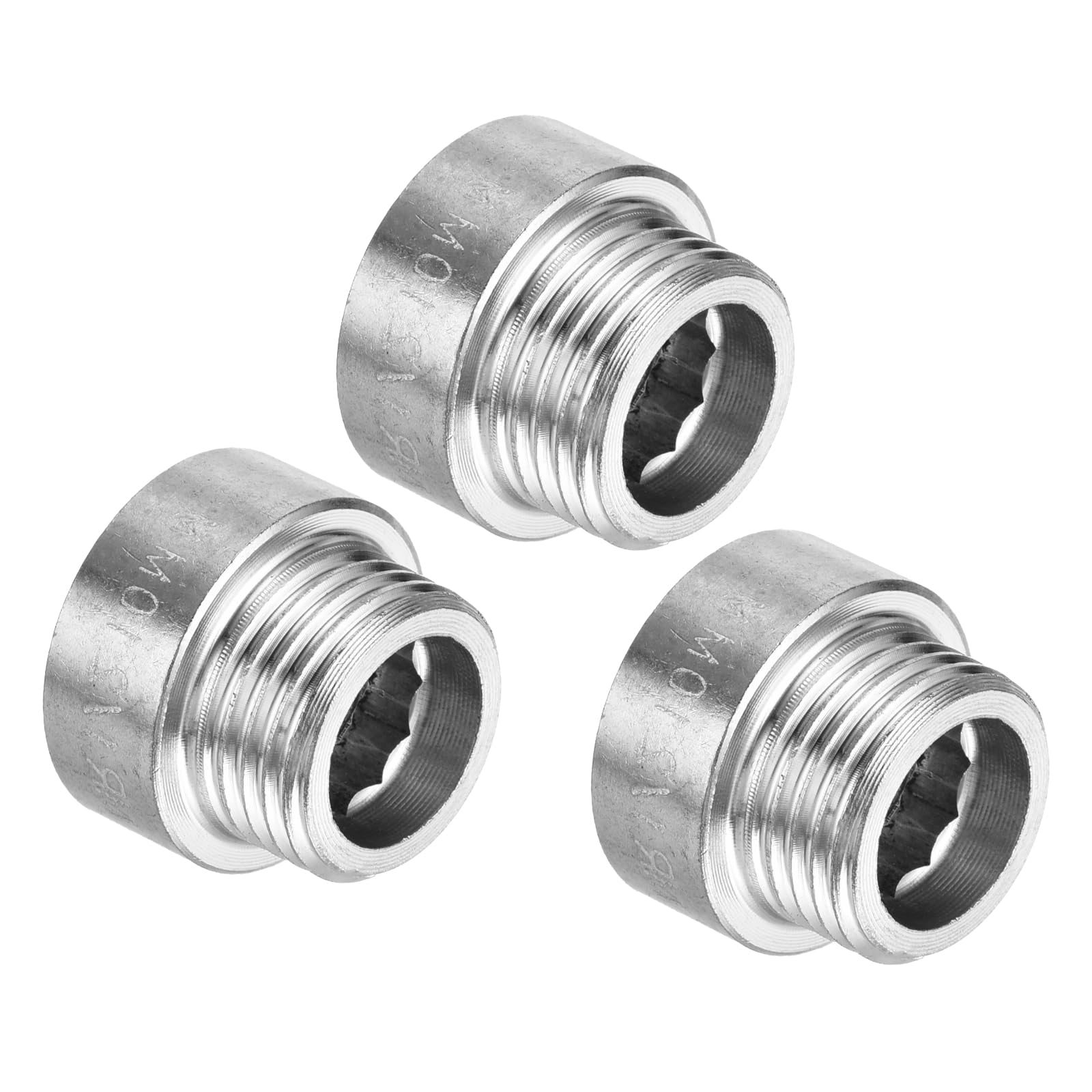 PATIKIL Shower Head Extension Arm, 3 Pack 201 Stainless Steel G1/2 Male to Female Thread 20mm Length Pipe Fitting Shower Head Extender