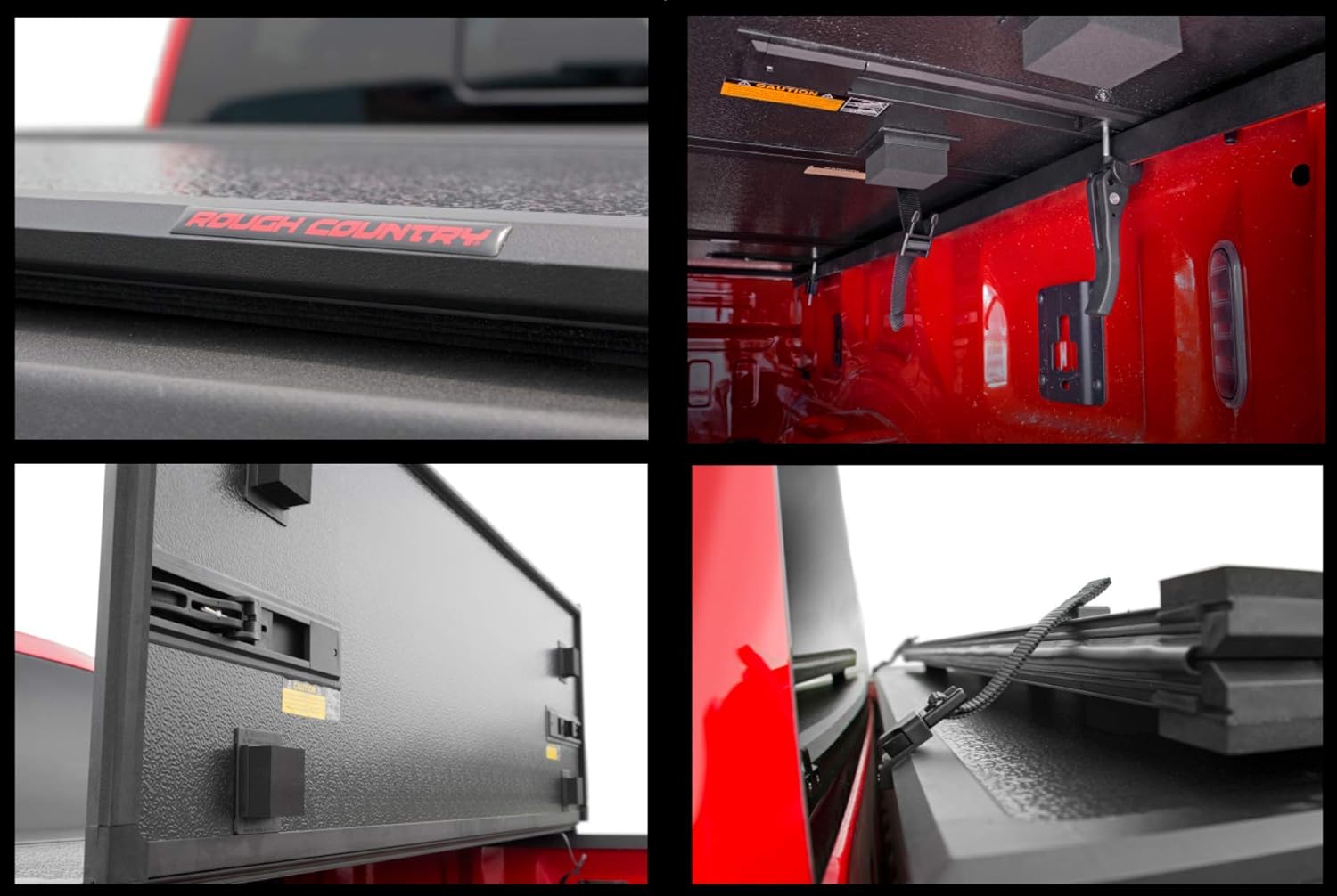 Amazon Com Rough Country Hard Tri Fold Fits 2015 2020 F150 8 Ft Bed Folding Truck Tonneau Cover 45515800 Rough Country Automotive