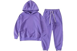 amropi Boy's Hoodie Tracksuit Set Pullover Sweatshirt Jogging Pants 2 Pieces Sweatsuit for Age 3-12 Years