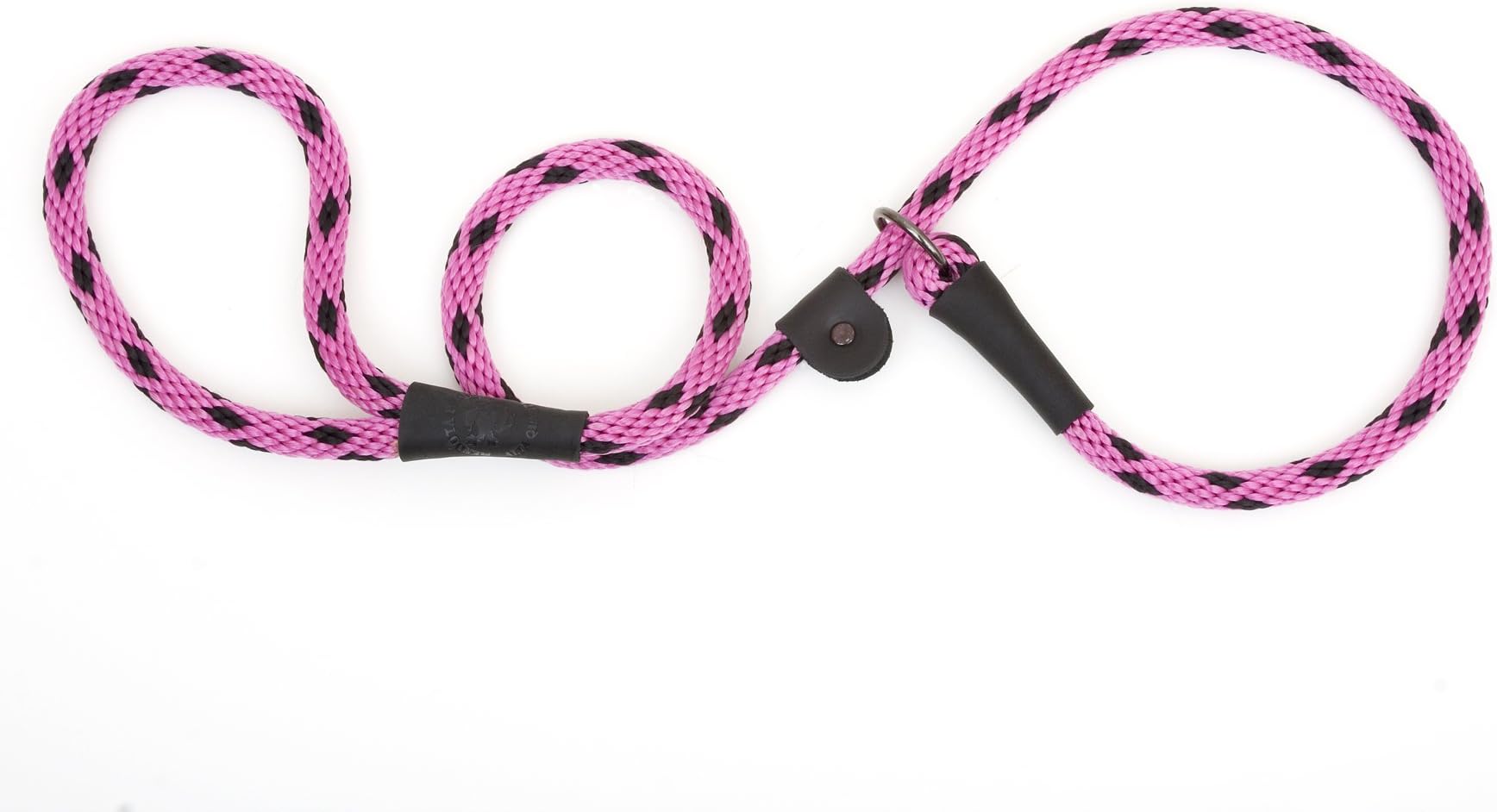 Mendota Pet Slip Leash - Dog Lead and Collar Combo - Made in The USA - Black Ice Raspberry, 1/2 in x 6 ft - for Large Breeds