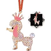 FurniGift Dog Christmas Tree Ornaments 2025- Pink Dog with Rhinestones,Keepsake Gifts for Women Girls Mom Friend Lovers