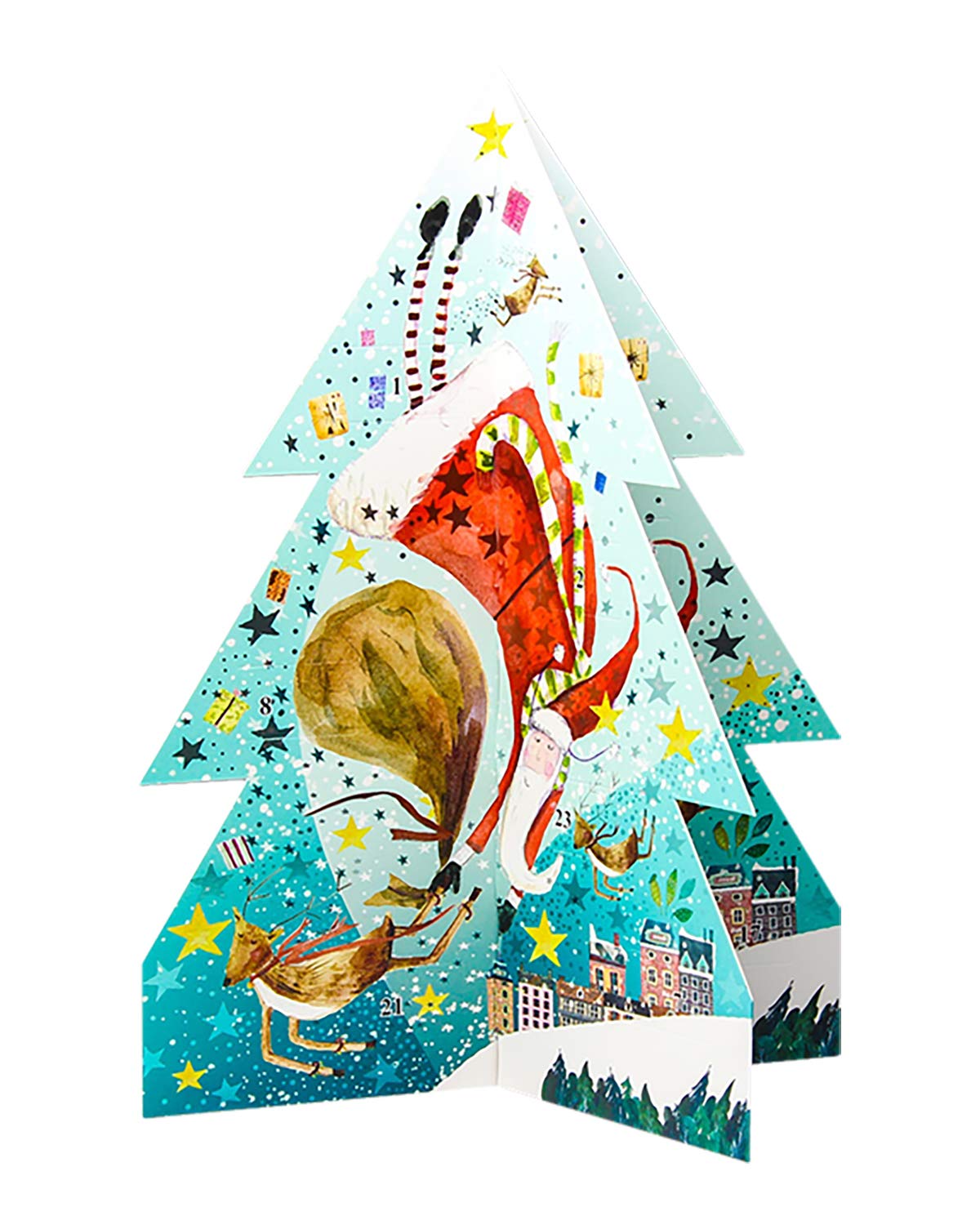 Real & Exciting Designs 3D Tree Shaped Advent Calendar (Flying Santa)