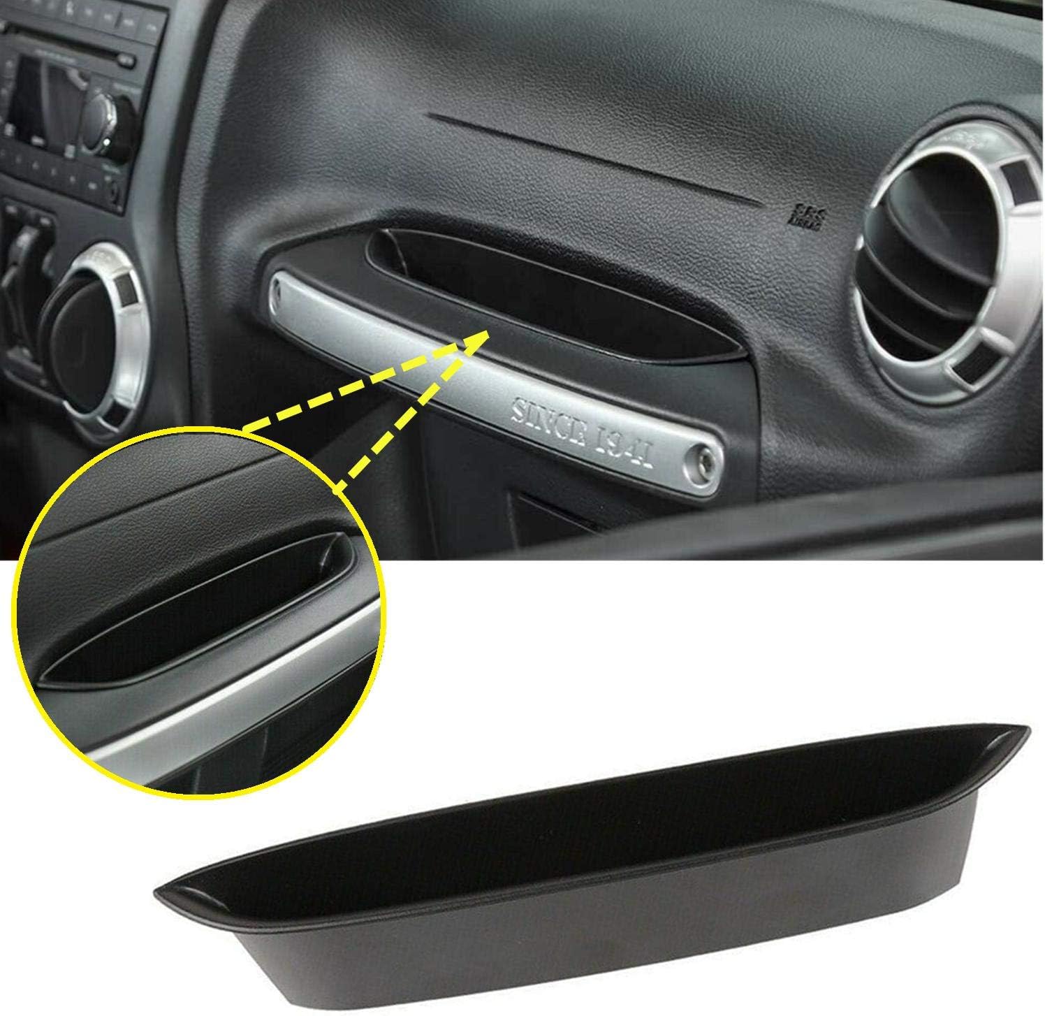 Super Repairman Passenger Storage Grab Tray for Jeep Wrangler JK JKU 2011-2018 Accessory Organizer Interior Accessories - Black