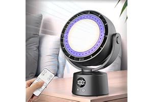 EVOLIQ Personal Table Fan, Small USB Desk Fans Quiet Wall Mount & Digital Display Type-C -powered, Flexible Adjustment 6 Speeds Comfortably Air Circulation for Home Office Kitchen Travel Camping Bedroom