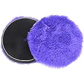 DUZFOREI 2Pcs 6" /150mm Wool Cutting Pads, Wool Polishing Pads, Wool Buffing and Polishing Pad Set, Purple, for Car Polishing
